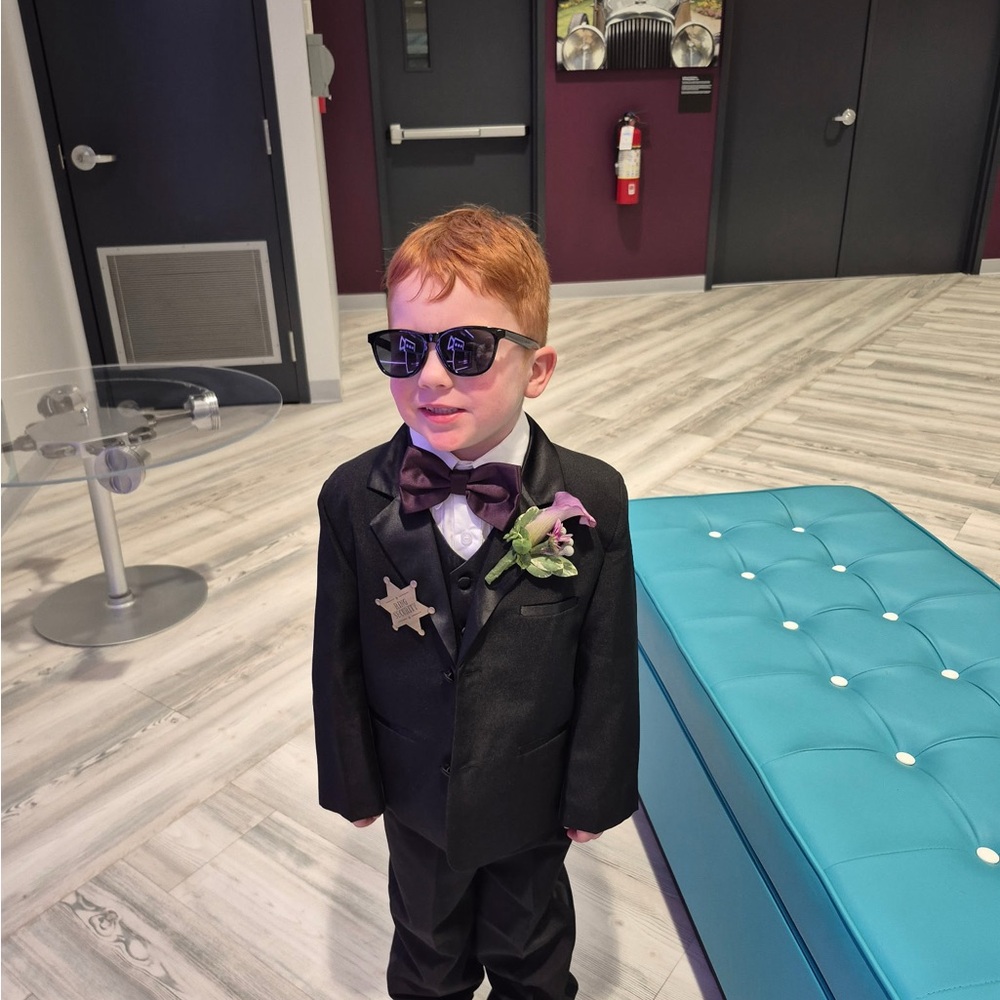 Toddler Black Suit with Bow Tie